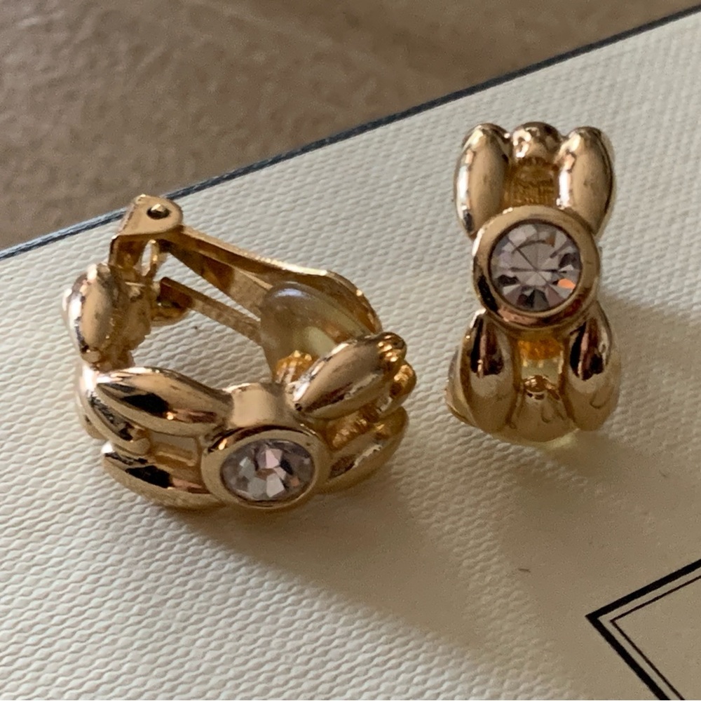 Elegant Vintage Christian Dior Clip On Hoop Earrings